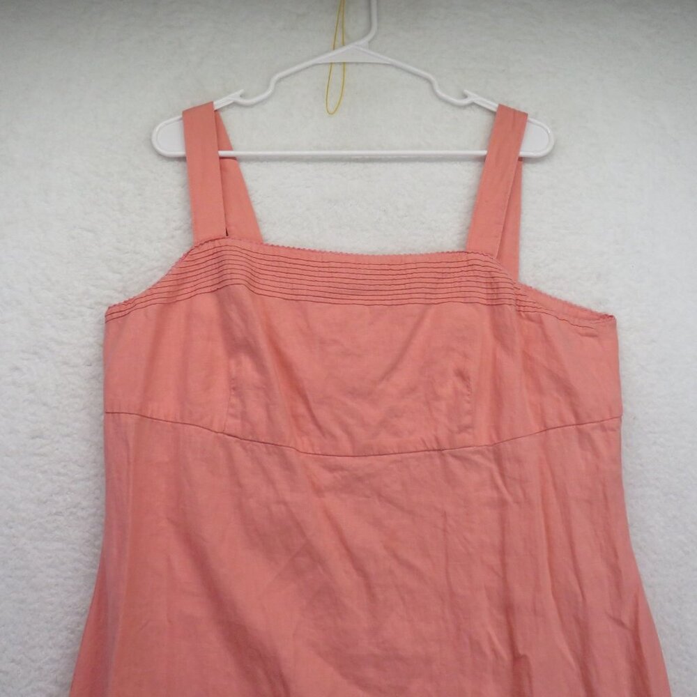 Old Navy Dress Womens‎ 16 Pink Linen Sleeveless Tank Summer Casual Midi Sundress - Picture 2 of 11